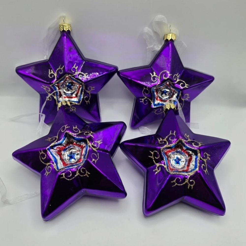 Purple Star Holiday Ornaments